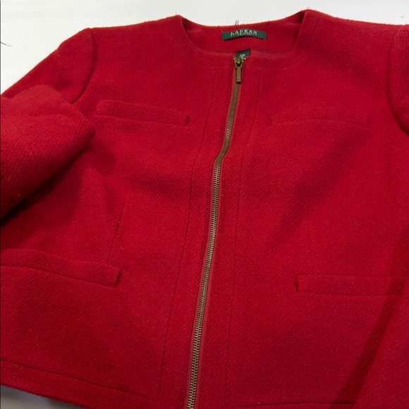 Lauren Ralph Lauren Red Petite Jacket - Picture 11 of 16